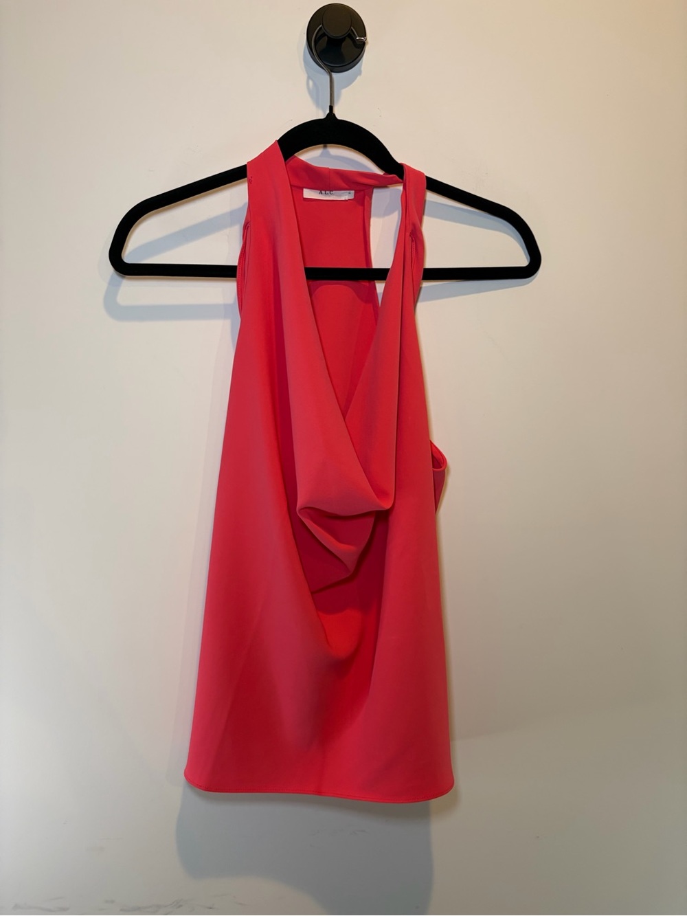 A.L.C. Sleeveless Cowl Neck Top in Coral Pink